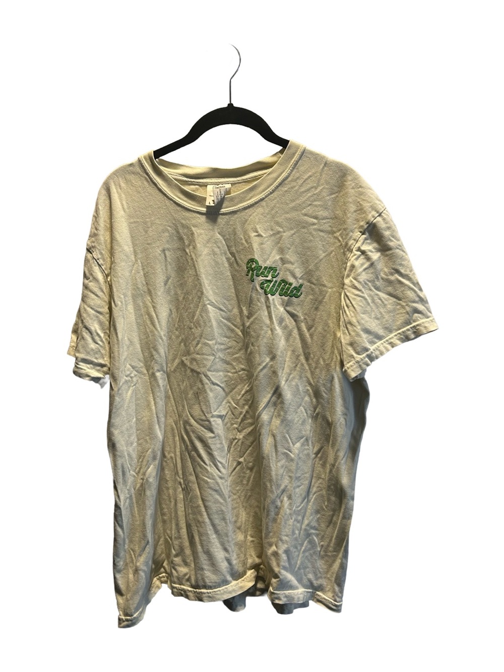 Comfort Colors Run Wild Crewneck T‑Shirt - Cream with Green Logo